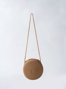 Tropiscape Bolso pequeño y minimalista de paja, Bolso pequeño redondo de paja trenzado, Bolso cruzado pequeño de paja trenzada,Bolso de verano de mujer (16 x 16 cm),Bolso cruzado pequeño redondo trenzado de paja, Bolso de círculo trenzado de moda, Bolso de verano para viajes, Bolso esencial de verano, Bolso de playa para mujeres para vacaciones y vacaciones, Vibraciones de vacaciones, Vacaciones Relax Playa
