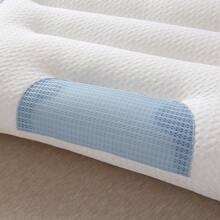1pc Ergonomic 4D Traction Neck Support Pillow - Durable, Machine Washable, All-Season - Blue