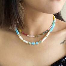 1 件男女通用夏季海滩贝壳珠项链，酷炫冲浪风格珠宝 - 彩色 - 查看 4