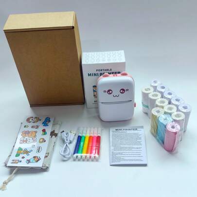 C9 Mini Portable Printer Bundle, Thermal Pocket Printer For Printing Pictures, Photos, Labels, Texts, To-Do Lists, Etc.