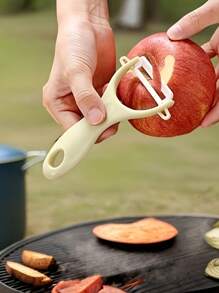 1/2/4pcs Ceramic Peeler, Plastic Handle - Ideal For Potatoes And Fruits, Must-Have For Outdoor Kitchen, Outdoor Cooking Tool | Ergonomic Design | Ceramic Blade