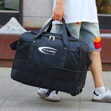 1pc Premium Multi-Functional Expandable Travel Luggage Bag With Wheels, Foldable Travel Duffel Bag, Upright Roller Backpack, Convertible Shoulder Tote With Large Capacity, Suitable For Outdoor Activities Like Camping, Adventure, Party, Travel, Business Trip