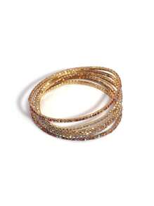 6 Stücke luxuriöses mehrlagiges Strass-Armband, bunter, glänzender, eleganter, minimalistischer Armband-Entwurf für Frauen, Modezubehör für den täglichen Gebrauch, Partys, Strand im Sommer