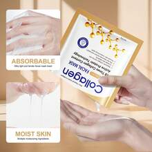 1/3/5/10片装胶原蛋白面膜，保湿补水，柔滑肌肤，改善干燥，面部护理，修复肌肤，舒缓肌肤，减少细纹，护肤，改善干燥粗糙 - 彩色 - 查看 3