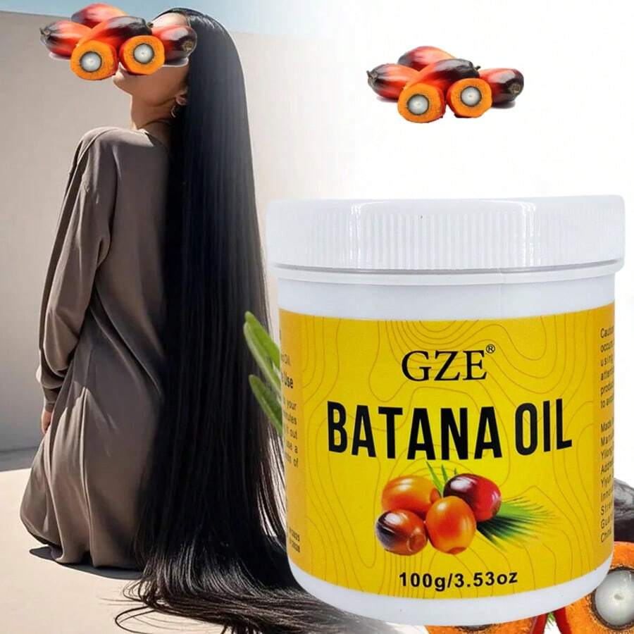 GZE 100% 天然纯巴塔纳油原料未精制保湿头皮护理和头发强化 100g - 黃 - 查看 1