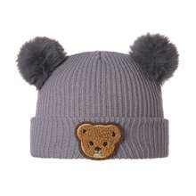 Baby Winter Hat Cute Bear Pattern Knit Beanie Warm Cap For Infant Newborn Cold Weather Accessories