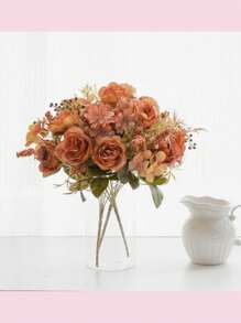 2PCS Romantic Rose Peony Bouquet Artificial Flowers Wedding/Home/Bedroom/Living Room/Dining Table Decoration/Bridal Bouquet, Valentine's Day, Birthday Party, Wedding Decoration Gifts