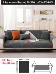 1pc Waterproof Anti-Oil Sofa Seat Cushion, Suitable For All Seasons, Simple And Modern, Anti-Stain, Anti-Scratch, Anti-Slip Sofa Cover, Dust-Proof, Washable, Colorfast, Fashion Home Decor, Pet-Friendly Protective Cover, Adjustable For Bedroom, Office, Living Room, L-Shaped Sofa - Light Grey - View 18
