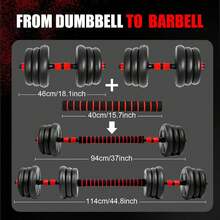 Adjustable Dumbbells Set, Upgrade 44LBS Free Weight Set With Connecting Rod, 3 In 1 Dumbbell Set Used As Dumbbells, Barbell, Push Up Stand, Fitness Exercise For Home Gym Suitble Men/Women - Black - View 2