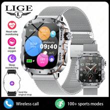 LIGE Smart Watch/Stylish Sports Watch/1.95-Inch Large Screen/Wireless Call/Smart Voice Assistant/Calories/Timer/Alarm Timer/Photo Record/Multifunctional New Men's And Women's Watch/Sports Tracking Bracelet/Men's Watch/Ladies' Watch/Ladies Watch/Wear Decoration