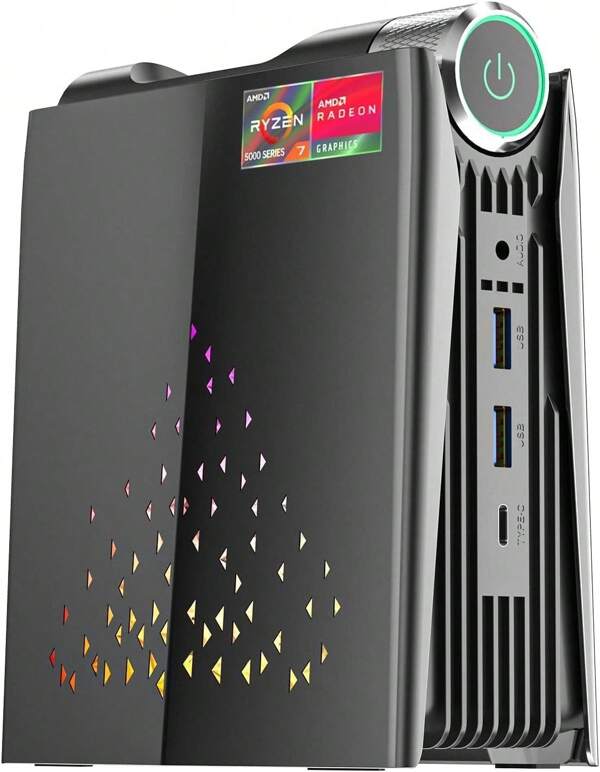 ACEMAGIC S3A Mini PC 32GB DDR4 512GB SSD, AMD Ryzen 7 5700U (bis zu 4.3GHz) Radeon 680M, Micro Desktop Computer für Business/Büro/Gaming, einstellbar in 3 Modi