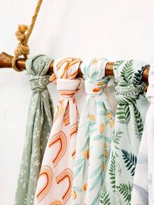 5PCS Muslin Baby Bibs 60*60cm Soft Bamboo Burping Cloths,Baby Wrap Swaddle Muslin Blanket Baby Face Towel Square Handkerchief, Baby Wash Cloths For Boys Girls - Multicolor - View 4