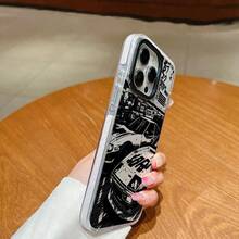 Personalized And Cool Sports Car Pattern Phone Case, With Inner Soft Edge Protection, Fashionable And Transparent Transparent Phone Case, Suitable For Models Such As 11-16Pro Max Plus - 透白 - 查看 6