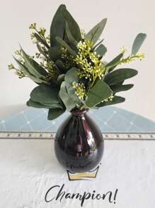 2 pièces de chaque Fleurs artificielles, 5 types d'assortiment de bouquet de fleurs artificielles, branches de fleurs artificielles décorations de fleurs fausses en soie pour l'aménagement de la maison, le mariage, le bureau, la cérémonie de remise des diplômes (vert et blanc)
