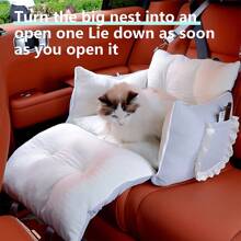 1 pieza Cama de viaje para mascotas de gatos y perros con seda refrescante - Portador ajustable con bandolera con fijación segura para viajes al aire libre