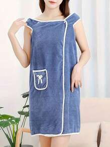 Juego de toallas de baño con bolsillo - Adulto con toalla de baño de almacenamiento de bolsillo, gruesas, de terciopelo, absorbentes y de secado rápido - Apropiado para usar después del baño - No te preocupes por caer, apto para salones de belleza, hogar y baño