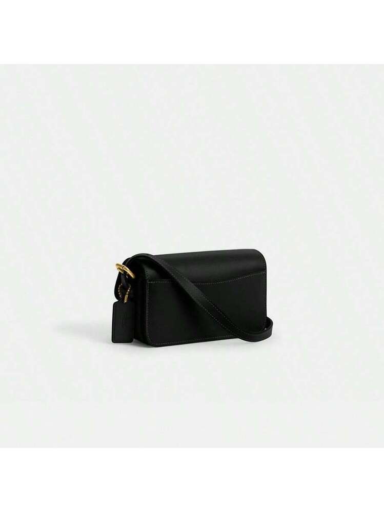 Coach Women's Genuine Leather Shoulder Hand Bag, Black Clutch