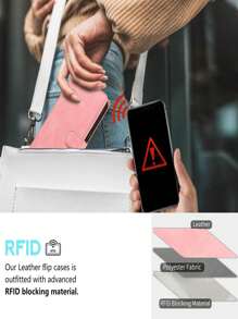 1 Stück PU Brieftaschen-Handyhülle mit Magnetverschluss kompatibel mit iPhone 14/14 Pro/14 Pro Max RFID-blockierend 4 Kartenfächer, Handgelenkschlaufe, stoßfest, schützende Ständer-Soft-Leder-Folio-Flip-Handyhülle