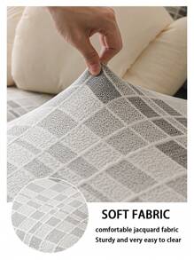 1pc Summer Breathable Jacquard Non-Slip Sofa Seat Cushion Cover, Style Cool And Skin-Friendly, Pet-Proof, Elastic Sofa Slipcover, Fits L-Shaped Sofa And 1/2/3/4 Seat Sofa