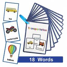 12 Themes Montessori Children's English Word Learning Flashcards, Early English Word Learning Supplies, Home School Classroom English Learning Assistance Tools, Classroom English Learning Supplies - Multicolor - View 18