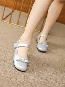 Girls Sparkling Silver High Heel Shoes - Silver - View 4
