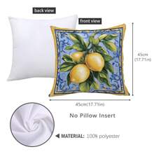 4pcs Retro Watercolor Lemon Pattern Decorative Throw Pillow Covers [Without Pillow Inner], 17.7*17.7in (45*45cm), [Single-Sided Print] Farmhouse Style Polyester Cushion Covers For Sofa, Bed, Living Room, Bedroom, Car, Office, Hotel Decoration, Suitable For All Seasons, Perfect Gift For Family And Friends