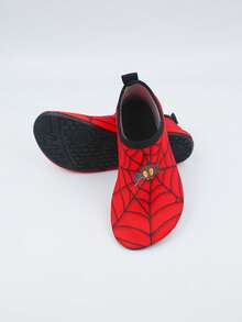 1 Pair Kids Outdoor Beach Shoes, Boys' Red Spider Web Soft Bottom Lightweight Breathable Swimming Water Shoes, Suitable For Outdoor, Beach, Halloween Party, Children Summer Water Shoes, Outdoor Water Sports Shoes, Yoga Shoes, Cartoon Anti-Slip Breathable Beach Shoes - Multicolor - View 5