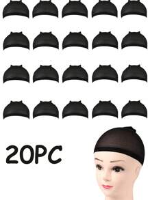 Toucas Marrons para Mulheres, Touca de Renda para Peruca Frontal, Touca Calva para Perucas, Vermelho Marrom, 20/12 Peças