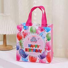24/16/12/8/4pcs/Set 23*22*11CM Non-Woven Fabric Happy Birthday Tote Bags, Party Birthday Gift Bags, Reusable For Family Birthday Celebration Gift Packaging And Decoration