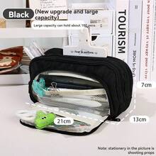 Tikplus Large Capacity Pencil Case, Big Pencil Box With 4 Compartments, Lightweight Zipper Pencil Bag, Suitable For Girls, Teens, Stationery Storage Bag, Cosmetic Bag, Suitable For Women And Men,For School Supplies,Back To School - Multicolor - View 1