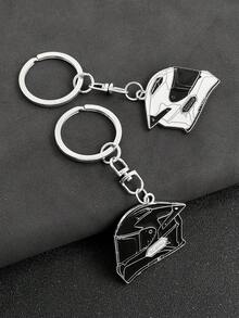 1pc New Motorcycle Safety Helmet Model, Alloy Motorcycle Helmet Decoration Accessory Keychain, Perfect Small Gift For Men - Multicolor - View 1