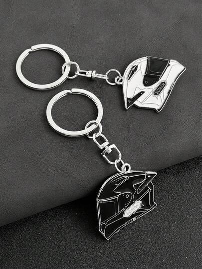 1pc New Motorcycle Safety Helmet Model, Alloy Motorcycle Helmet Decoration Accessory Keychain, Perfect Small Gift For Men