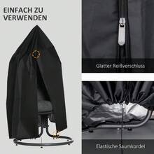 Hängesessel Schutzhülle wasserdicht 210D Oxford Abdeckung für Hängekorb Ø115 x 190H cm, strapazierfähig und wetterfest