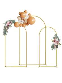 Wedding Birthday Party Arch Background, Metal Arch Background Ceremony Birthday Party Bride Banquet, Anniversary Home Outdoor Decoration Valentine's Day Graduation Season Father's Day Christmas, Holiday Party Decoration Supplies - Gold - View 1