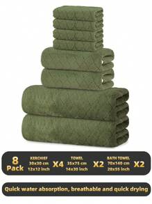 8 قطع مجموعة [4 مناديل + 2 منشفة يد + 2 منشفة حمام] مجموعة منشفات من الفليس المرجاني الأوروبي الزهري، ناعمة ورقيقة وصديقة للبشرة، منشفات امتصاص العرق للرياضة، فائقة الامتصاص وسريعة التجفيف، أغطية حمام مناسبة للجنسين، مناسبة للمنزل والنوم والجيم والحمام والمطبخ والشاطئ والسباحة والساونا و الشكر وعيد الهالوين، منشفات استحمام لصالون التجميل والفنادق والرياضة والمستلزمات المنزلية