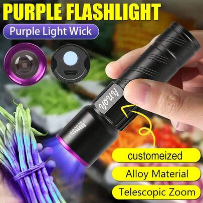 395nm Uv Flashlight Blacklight Mini Ultraviolet Torch Money Ore Pet Urine Invisible Ink Marker Stain Scorpion Detector Lamp,Small Portable Pocket Pen Lights For Leak, Pet Urine, Hotel Inspection, Dry Stain And Dye Detector