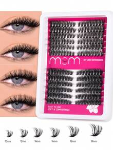 204片/216片/228片 40D+60D/60D+80D/60D+100D/80D+100D 睫毛簇，优质D型卷翘蓬松自然睫毛嫁接，适用于DIY睫毛嫁接，可重复使用且轻便。