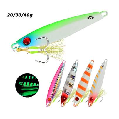 طعم صيد سمك معدني، عيون مطبوعة ثلاثية الأبعاد، غاطسة بسرعة، للصيد من الشاطئ في المياه المالحة، جسم من الرصاص، عاكس للأشعة فوق البنفسجية، خطاف حاد، أوزان متعددة (20 جرام / 30 جرام / 40 جرام) - مثالي لعيد الشكر وعيد الميلاد وعيد الهالوين والعام الجديد وعيد الأجداد