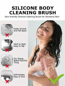 1 New Polygonal Silicone Bath Brush, Suitable For Scrubbing The Back, Scrubbing The Bath Brush, Whirlwind Bath Brush, Cleaning Brush, Massage Head Exfoliating Body Bath Brush, Suitable For Dry Skin, Improving Circulation Lymphatic Detoxification, Bathing And Body Care, Shower, Home Bathroom Home Decoration, Return To School Vacation Travel Supplies, Weddings, Parties, Birthdays, Men's Gifts, Funny Gifts - Multicolor - View 2