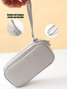 1pc Creative New Fashion Cute Minimalist Large Capacity Digital Storage Bag, Thickened Waterproof Shock-Resistant Electronic Accessories Organizer Bag, Multi-Functional Pouch, Makeup Bag, Coin Purse, Compact And Portable, Can Store Phone, Power Bank, Charger, External Hard Drive, USB, Cables, Earphones, And More, Suitable For Travel, Business Trip, Office, Meeting Room, Study Room, Library, Hiking, Vacation, Outdoor, Student Dorm Essential - Multicolor - View 7