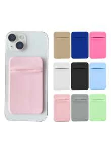 1 pieza Soporte universal de tarjetas para teléfono con pegatina, aplicable a varios modelos de teléfonos para almacenar tarjetas como tarjetas de autobús, tarjetas bancarias, tarjetas de identificación o monedas para evitar la pérdida de tarjetas