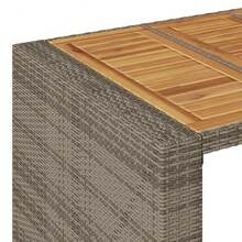 vidaXL Set Bar da Giardino 3 pz con Cuscini Grigio Polyrattan Acacia - Grigio - Visualizzare 6