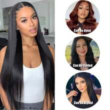 Straight Bundles Human Hair  Brazilian 24 26 28 30 Straight Hair 4 Bundles 100% Unprocessed Virgin Hair Weave Bundle Human Hair Extensions For Women  Natural Color - Natural Black - 查看 7