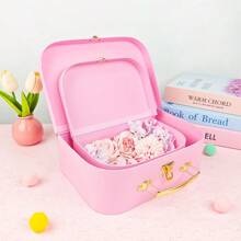 2Pcs Suitcase Gift Box Pink Storage Box Cosmetics Stationery And Jewelry Storage Birthday Gift Wrap Wedding Graduation Gift Wrapping Boxes School Supplies, Back To School