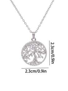 Hollow Tree Of Life Pendant Necklace: Exquisite Lucky Jewelry For Girls, Daughters, And Mothers - one-size - View 2