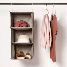 3 Shelf Hanging Closet Organizer Gray