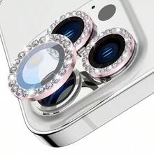 Glitter Shiny Camera Lens Protector Kit For All Models/XR/11/11PROMAX/12/12PROMAX/13/14/14PROMAX/15/15PROMAX/16/16PULS/16PROMAX - Pink - View 2