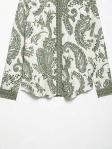 ZEVITY Women's Plant & Flower Print Long Sleeve Casual Blouse
