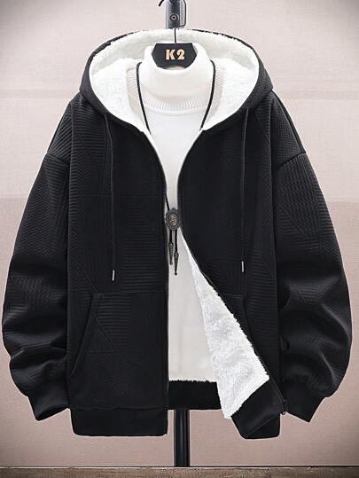 Men's Casual Loose Thermal Lined Hooded Jacket