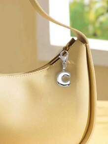 Lindas letras prateadas de bolha, lindo colar com pingente de bolsa - Pingente da sorte, lindas iniciais estilo hip-hop, letras de A a Z, pingente de bolsa e mochila de liga brilhante - Presente perfeito para aniversários e ocasiões especiais, chaveiro, bolsa, mochila, pingente, carro, presentes para mulheres e meninas, carteiras e acessórios para bolsas, presentes para o Dia dos Namorados, presentes para o Dia dos Professores, presentes para o Dia das Mães.